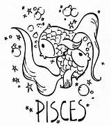 Pisces Sternzeichen sketch template