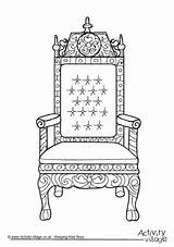 Throne Colouring Coloring Pages King Royal Queen Family Chair Drawing Kids Activity Activityvillage Colour Birthday Sheet Children Activities Sketch School sketch template