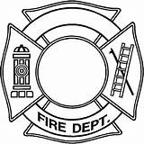Template Fire Coloring Hat Maltese Cross Department Firefighter Fireman Printable Blank Clip Pages Badge Hydrant Clipart Flames Dept Color Getcolorings sketch template