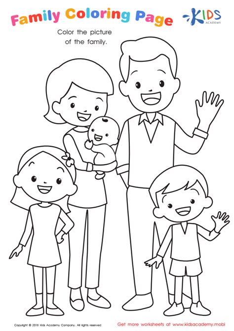 family coloring page  printable worksheet  children family