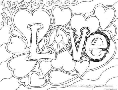love word coloring page printable