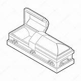 Coffin Casket Drawing Open Burial Getdrawings Wooden Drawings sketch template