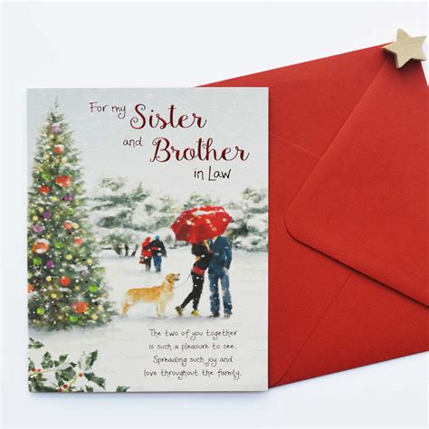 christmas words of warmth sister and brother in law card