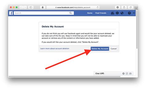 delete  facebook account