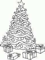 Christmas Tree Pages Coloring Color Under Gift Popular sketch template