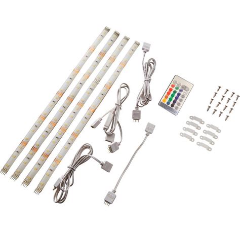 commercial electric    cm linkable rgbw indoor led flexible tape light kit  strip
