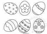 Easter Eggs Shapes Six Set Coloring Coloringpage Eu sketch template