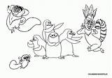 Lemur Madagascar Penguins Library sketch template