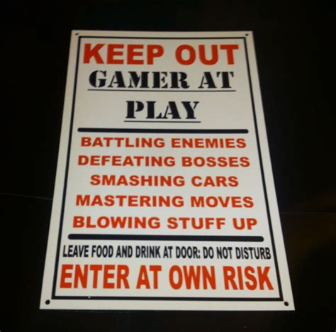 funny keep out gamer at play bedroom door plaque xbox playstation wall