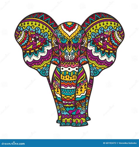 decorative elephant illustration stock vector illustration  floral