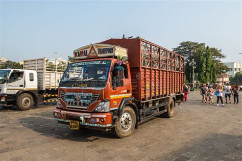 colorful indian truck  mumbai india editorial photography image