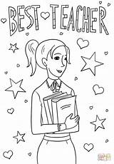 Coloring Teacher Pages Printable Drawing Supercoloring sketch template
