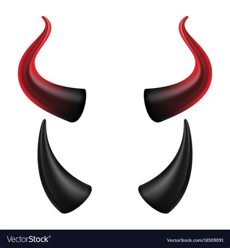 red  black horns  white background