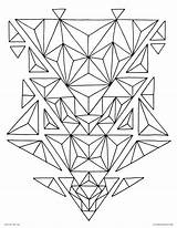 Coloring Pages Geometric Abstract Triangle Color Adults Printable Triangles Geometry Kids sketch template