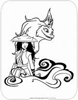 Raya Coloring Dragon Last Sisu Pages Pdf Disneyclips Printable sketch template