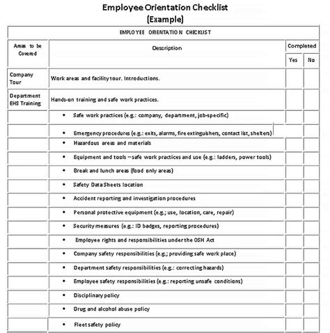 employee   month checklist template