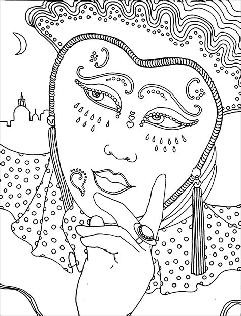 woman dressed   carnival carnival kids coloring pages
