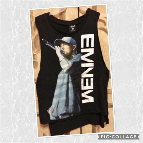 Sold Eminem Tank Top Black On The Mic Muscle Tee