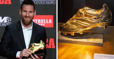 Messi Record Breaking Golden Boot Displayed In Barcelona Museum