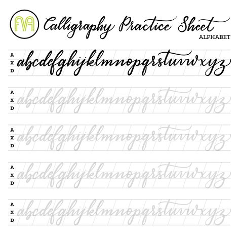 beginner worksheet faux calligraphy practice sheets printable