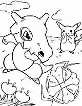 Cubone Pikachu Coloringhome Printouts sketch template