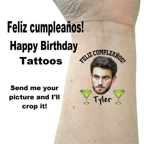 birthday party tattoos birthday tattoo happy birthday feliz etsy
