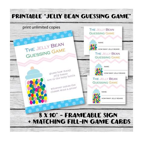printable jelly bean baby shower candy guessing game easy baby shower
