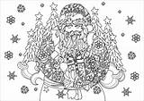 Noel Natale Adulte Colorare Weihnachten Disegni Cadeaux Erwachsene Adulti Coloriages Justcolor Intricate Père Difficiles Pere Drawing Noël Malbuch 1571 Luxueux sketch template