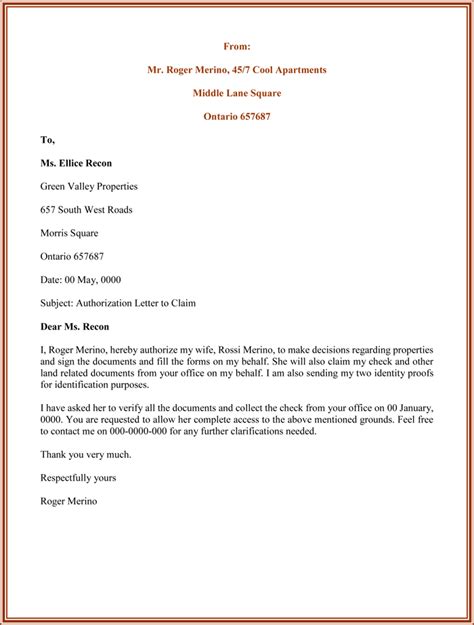 authorization letter samples formats templates letter