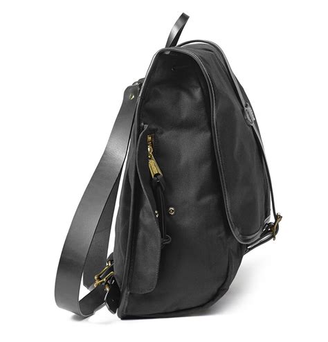 filson tin cloth backpack black tear resistant water repellent