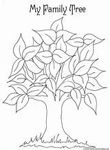 Coloring Printable Tree Kids Pages Family Trunk Leaves sketch template