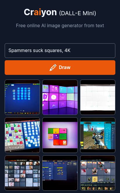 Dalle Mini Dalle Mini · Spammers Suck Squares 4k