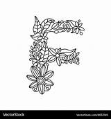 Letter Coloring Book Adults Vector Royalty sketch template