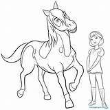 Horse Spirit Coloring Pages Riding Girl Drawing Getcolorings Getdrawings sketch template