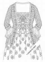 Coloring Colonial Pages Adults Adult Printable Dress Clothing Colouring Gown Beautiful Downloaded sketch template