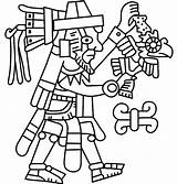 Quetzalcoatl Dios Sacrificio Codorniz Realizando Serpiente sketch template