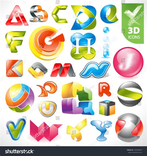 set  vector design elements   alphabet icons