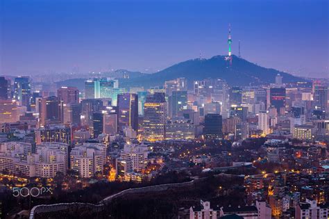 downtown seoul seoul city skyline   seoul tower south korea