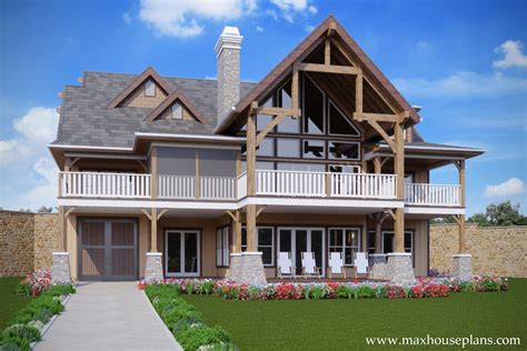 story rustic open living lake house plan max fulbright designs lake house plans craftsman