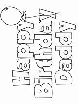 Birthday Happy Coloring Daddy Pages Printable Dad Colouring Color Recommended Kids sketch template