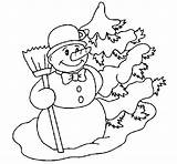 Snowman Tree Coloring Christmas Coloringcrew sketch template
