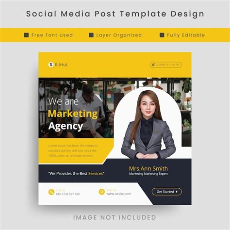 premium vector business marketing  promotional agency social media post template design vector