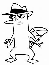 Perry Platypus Coloring Agent Pages Drawing Kids Ferb Sneaking Phineas Printable Around Colouring Disney Games Gif sketch template