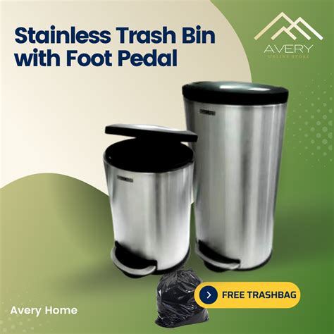 stainless trash bin  foot pedal    trash   kitchen
