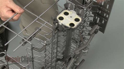kitchenaid dishwasher replace upper rack manifold  youtube