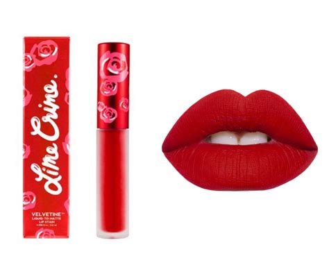 lime crime red velvet vevletines matte red lipstain lipstick