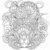Coloring Doodle Pages Adult Stock Illustration Printable Getdrawings Getcolorings Flower sketch template