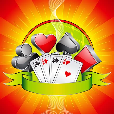 gambling illustration   casino symbols cards  ribbon