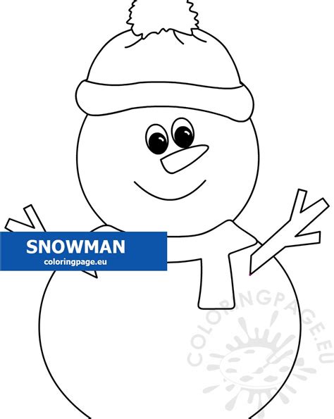 happy snowman  hat  coloring page
