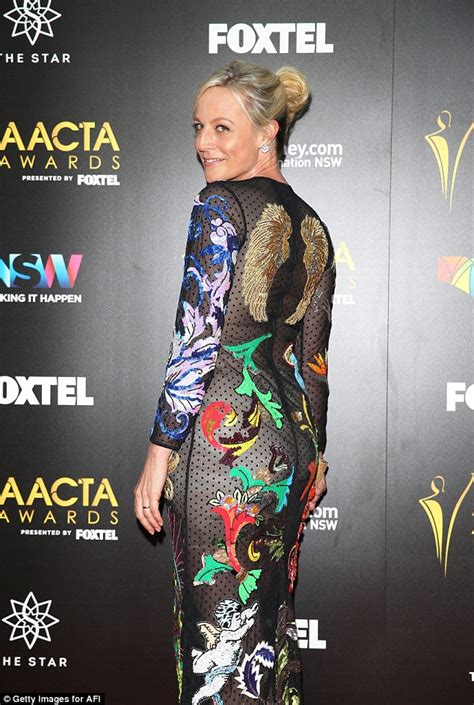marta dusseldorp goes braless in sheer gown at the aacta awards in sydney daily mail online